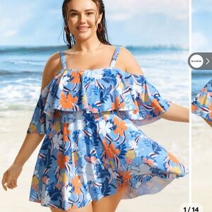 BloomChic Blue Floral One Piece Swimsuit